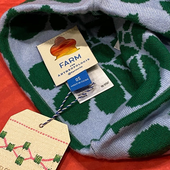 Farm Rio x Anthropologie Printed Beanie one size new with tags soft one size - Picture 5 of 6